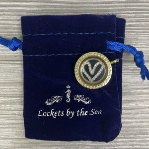 Lockets by the sea heart necklace pendant with rhinestones jewlwery